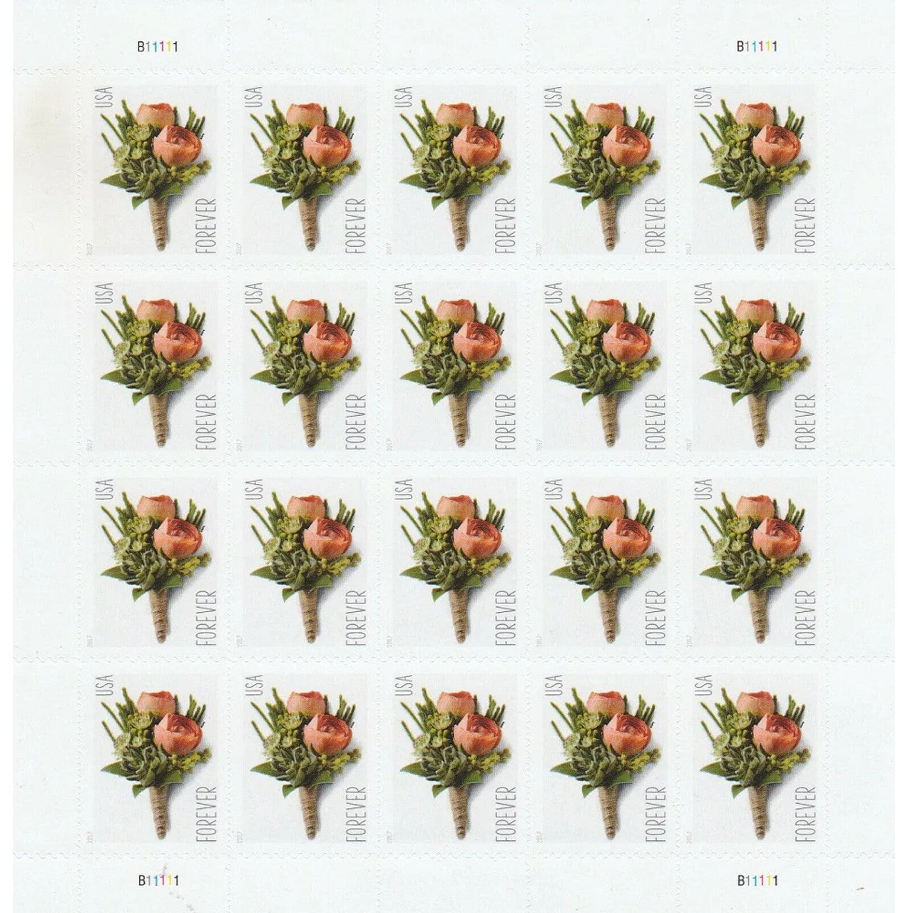 2017 Wedding Series Celebration Boutonniere Forever Stamps