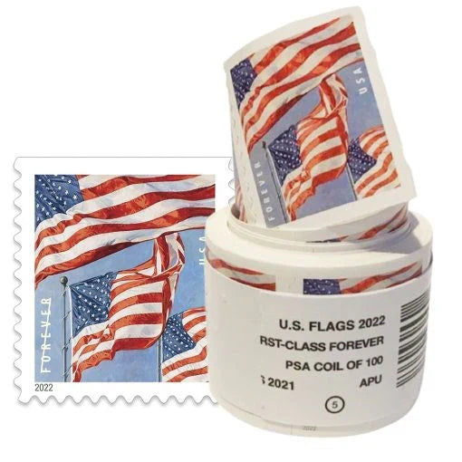 2022 US Flags Forever First Class Postage Stamps