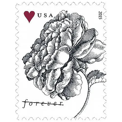 Antique Vintage Rose Forever First Class Postage Stamps