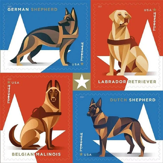 Military Working Dogs Forever First Class Postage Stamps