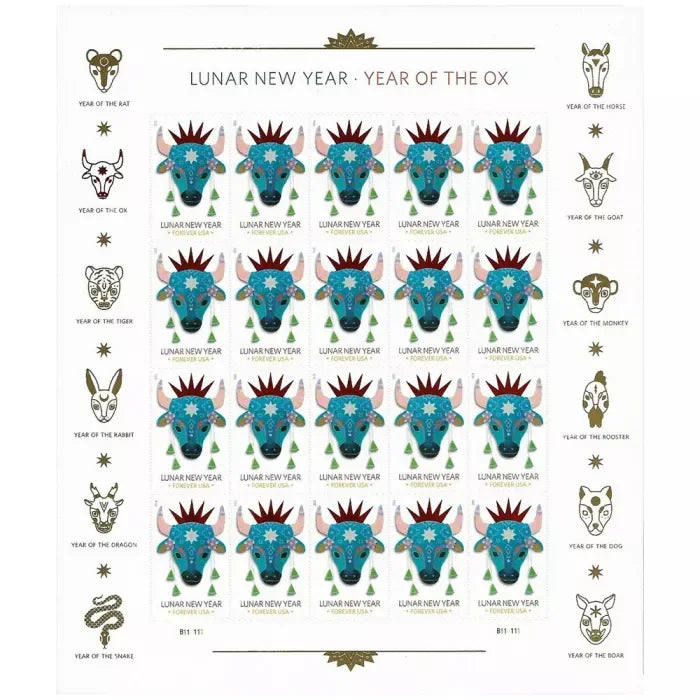 Year of the Ox Stamp Celebrates Lunar New Year Forever First Class Postage Stamps