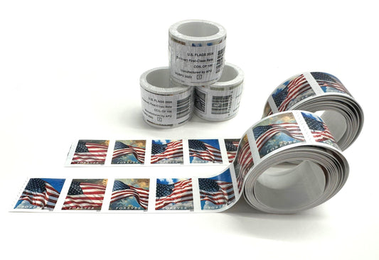 2024 U.S. Flag Forever Stamps – 100 Pcs Coil Roll (Self-Adhesive)