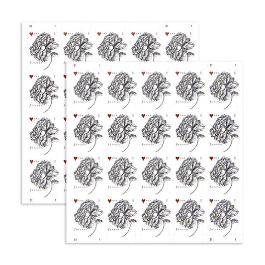 Antique Vintage Rose Forever First Class Postage Stamps