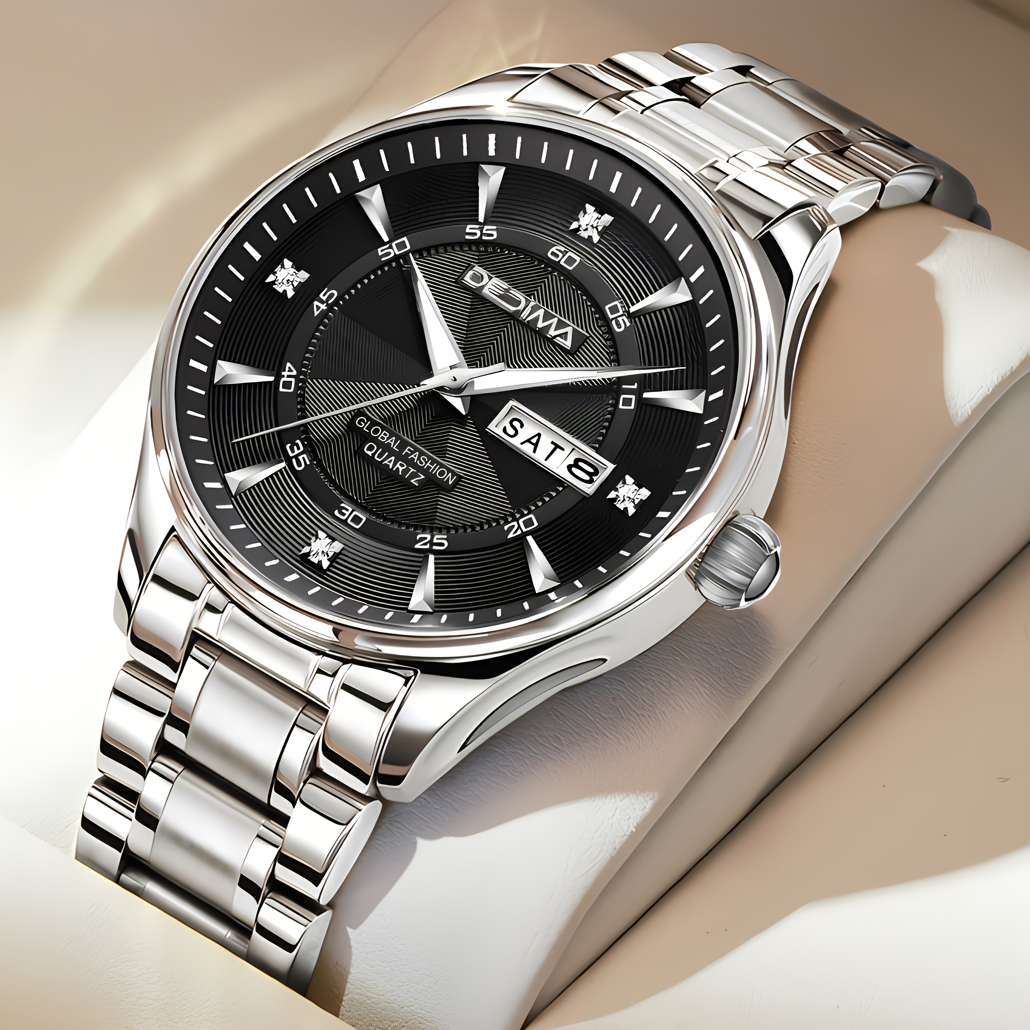 2025 New Automatic Round Men's Watch with Dial Markers - Image 3