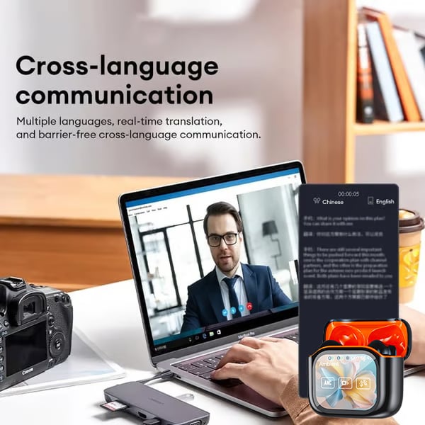 Wireless Bluetooth Translation Earphone With LED display screen(Fit iOS & Android) - Image 6