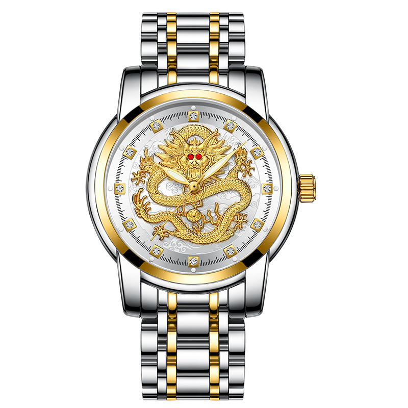 Men's hollow watch steel strap quartz luminous waterproof - Image 2