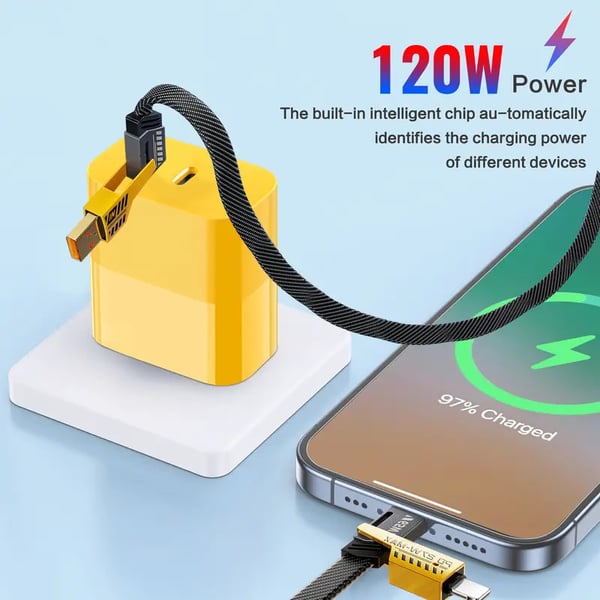 🔥Last Day Promotion - Portable Fast Charger Type C/USB A Dual Ports Adapter 4 in 1 Fast Charging Cable & Data Sync - Image 3